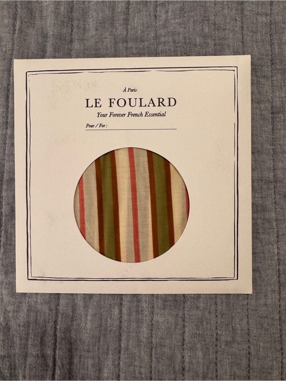 Sezane Striped Cotton Scarf in Olive, Cream, Pink and Tan - Picture 1 of 1